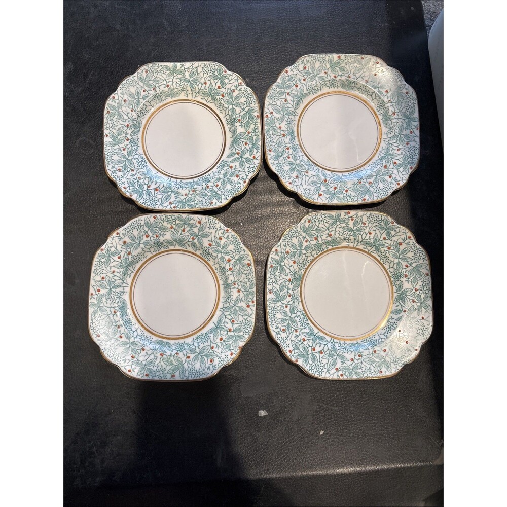 Queen's Rosina Bone China Stratford Salad Cake Plates Made in England Lot Of 4